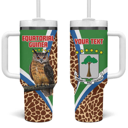 Personalised Equatorial Guinea Tumbler With Handle Bubo Poensis With Coat Of Arms