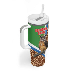 Personalised Equatorial Guinea Tumbler With Handle Bubo Poensis With Coat Of Arms