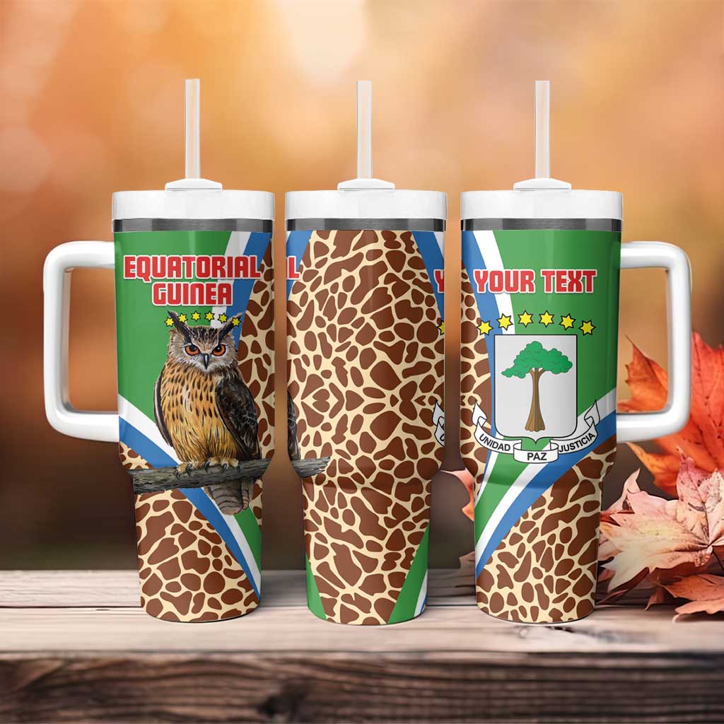 Personalised Equatorial Guinea Tumbler With Handle Bubo Poensis With Coat Of Arms
