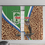 Personalised Equatorial Guinea Window Curtain Bubo Poensis With Coat Of Arms