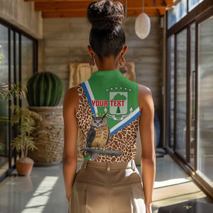 Personalised Equatorial Guinea Women Sleeveless Polo Shirt Bubo Poensis With Coat Of Arms