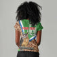 Personalised Equatorial Guinea Women V-Neck T-Shirt Bubo Poensis With Coat Of Arms