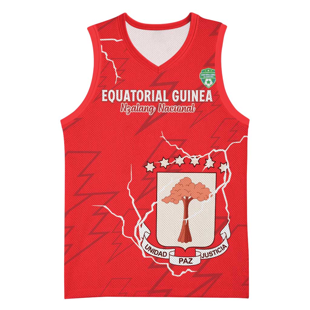 Custom Equatorial Guinea Football Basketball Jersey Go Champions - Red Version - African Pride