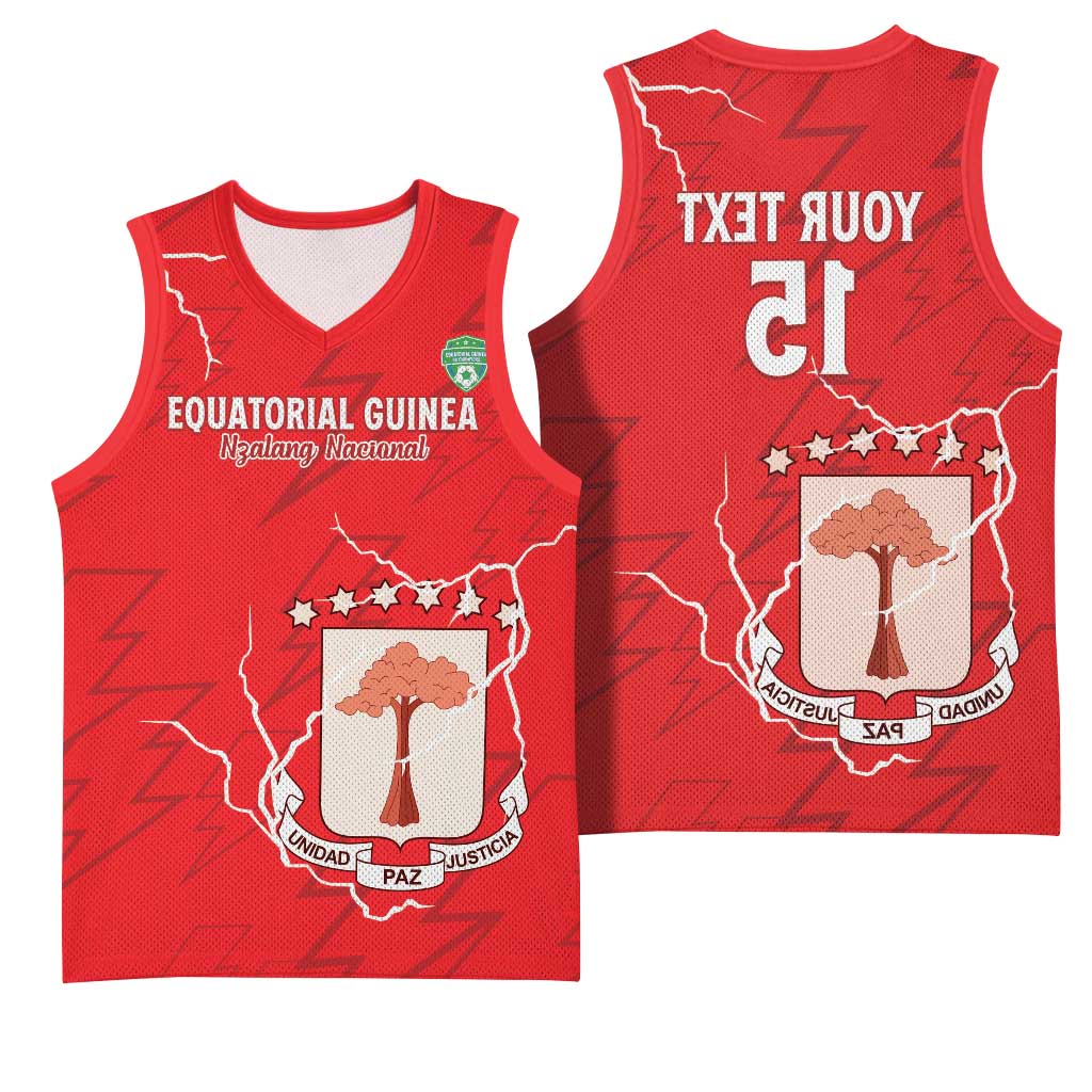 Custom Equatorial Guinea Football Basketball Jersey Go Champions - Red Version - African Pride