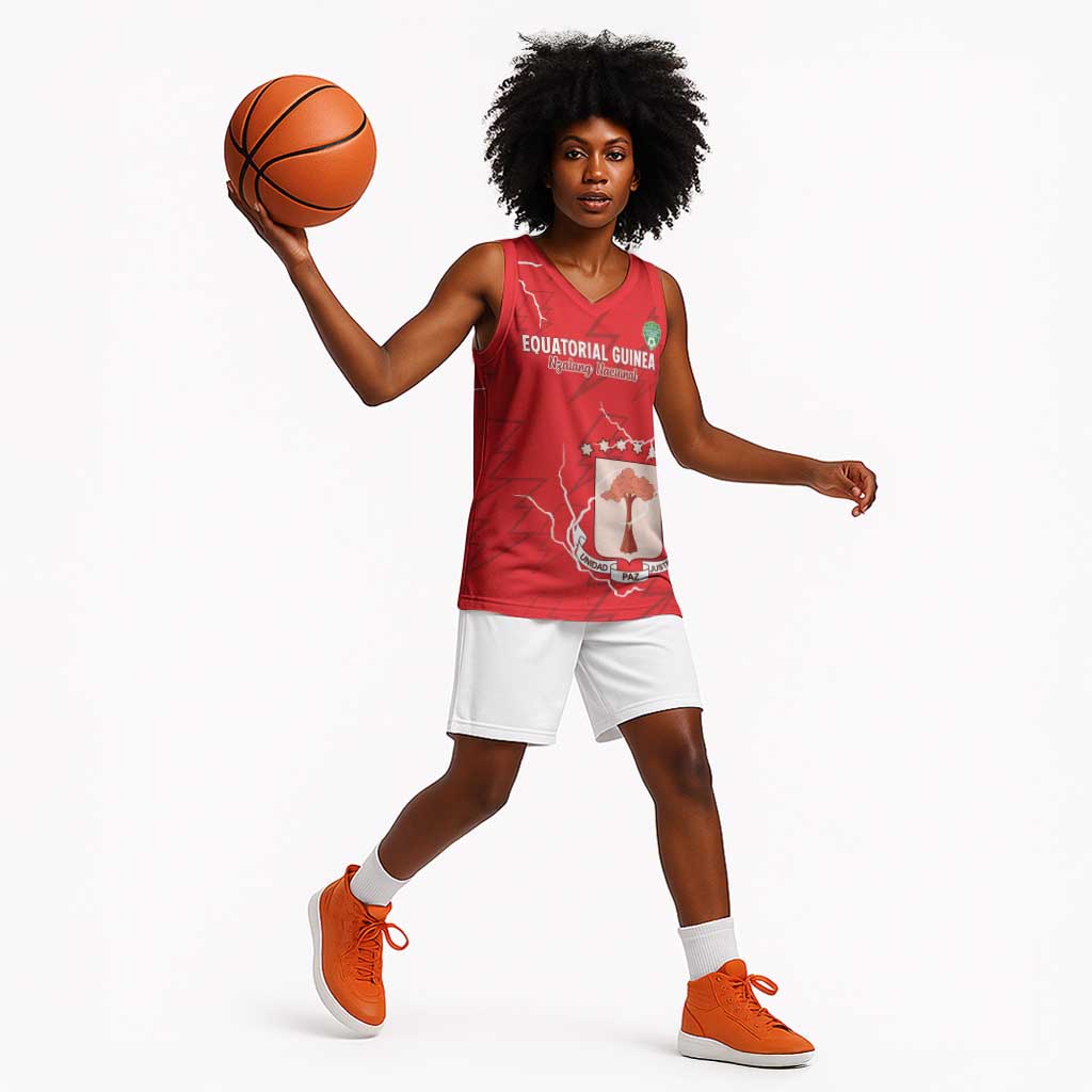 Custom Equatorial Guinea Football Basketball Jersey Go Champions - Red Version - African Pride