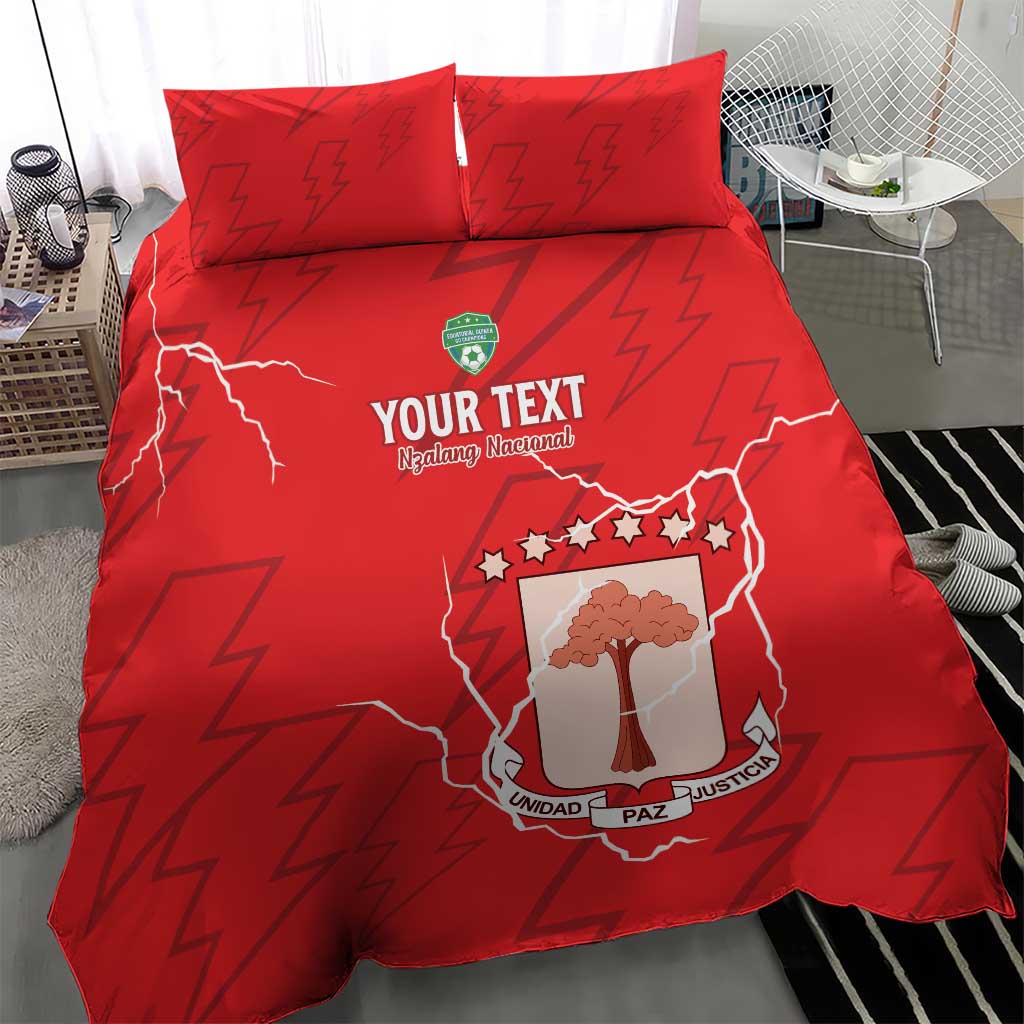 Custom Equatorial Guinea Football Bedding Set Go Champions - Red Version