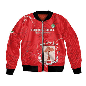 Custom Equatorial Guinea Football Bomber Jacket Go Champions - Red Version