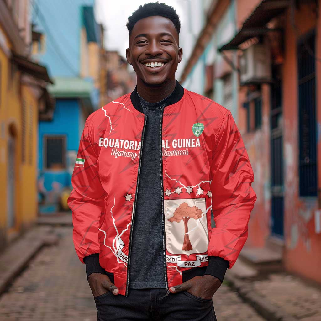 Custom Equatorial Guinea Football Bomber Jacket Go Champions - Red Version