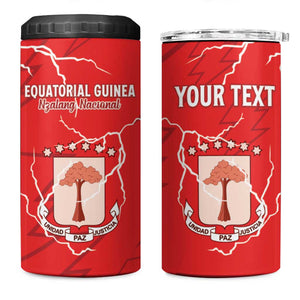 Custom Equatorial Guinea Football 4 in 1 Can Cooler Tumbler Go Champions - Red Version