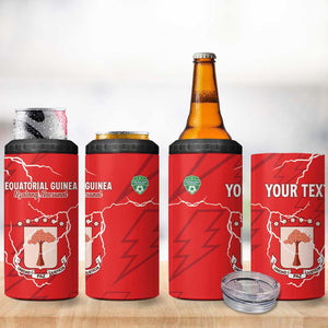 Custom Equatorial Guinea Football 4 in 1 Can Cooler Tumbler Go Champions - Red Version