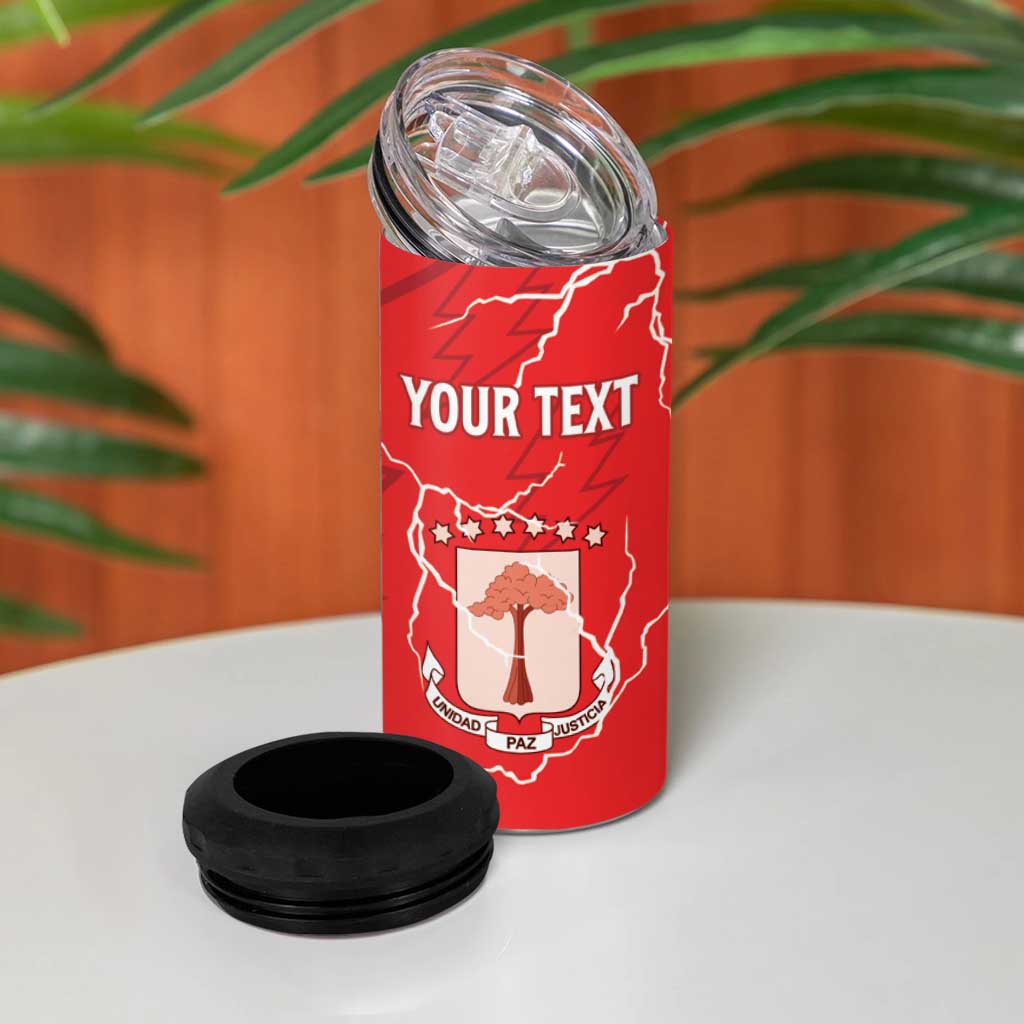Custom Equatorial Guinea Football 4 in 1 Can Cooler Tumbler Go Champions - Red Version