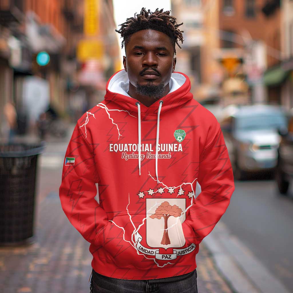 Custom Equatorial Guinea Football Hoodie Go Champions - Red Version