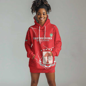 Custom Equatorial Guinea Football Hoodie Dress Go Champions - Red Version