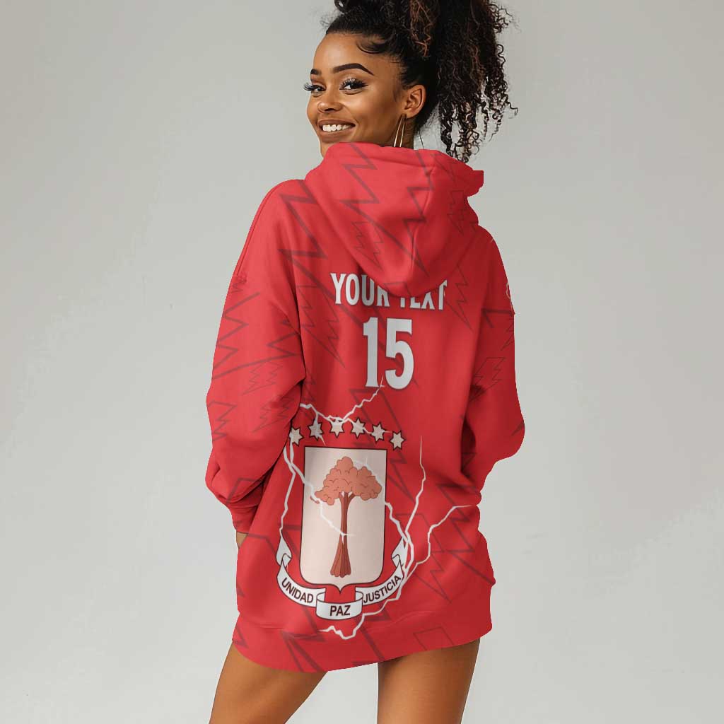 Custom Equatorial Guinea Football Hoodie Dress Go Champions - Red Version