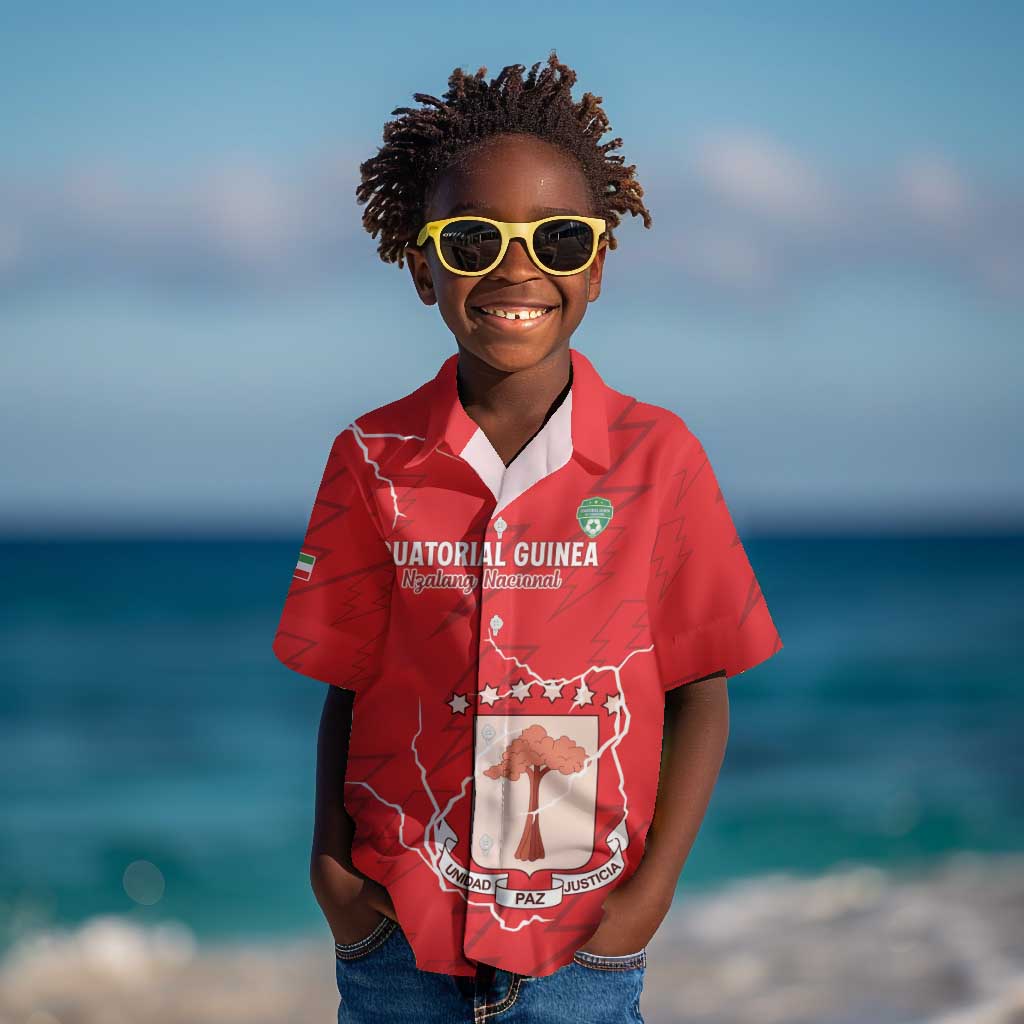Custom Equatorial Guinea Football Kid Hawaiian Shirt Go Champions - Red Version