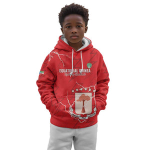 Custom Equatorial Guinea Football Kid Hoodie Go Champions - Red Version
