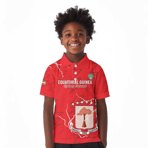 Custom Equatorial Guinea Football Kid Polo Shirt Go Champions - Red Version