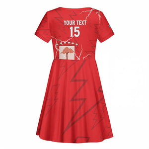 Custom Equatorial Guinea Football Kid Short Sleeve Dress Go Champions - Red Version