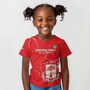 Custom Equatorial Guinea Football Kid T shirt Go Champions - Red Version