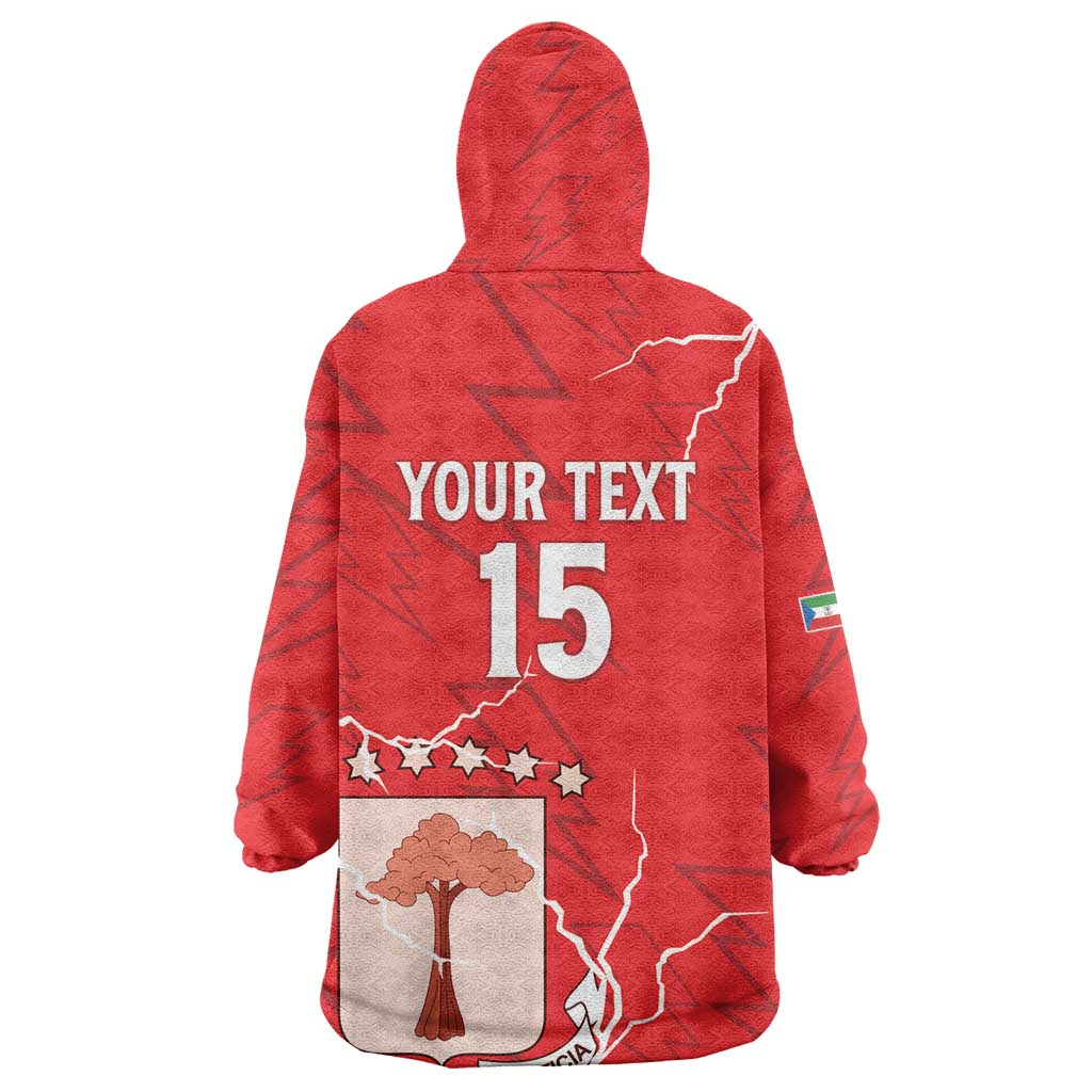 Custom Equatorial Guinea Football Kid Wearable Blanket Hoodie Go Champions - Red Version