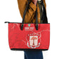 Custom Equatorial Guinea Football Leather Tote Bag Go Champions - Red Version
