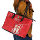 Custom Equatorial Guinea Football Leather Tote Bag Go Champions - Red Version