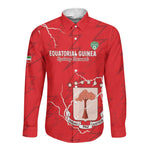 Custom Equatorial Guinea Football Long Sleeve Button Shirt Go Champions - Red Version