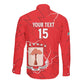 Custom Equatorial Guinea Football Long Sleeve Button Shirt Go Champions - Red Version