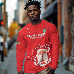 Custom Equatorial Guinea Football Long Sleeve Shirt Go Champions - Red Version