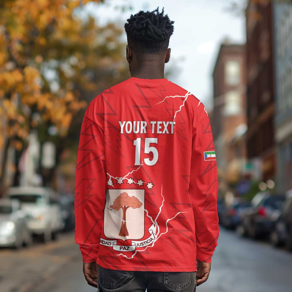 Custom Equatorial Guinea Football Long Sleeve Shirt Go Champions - Red Version