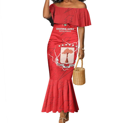 Custom Equatorial Guinea Football Mermaid Dress Go Champions - Red Version