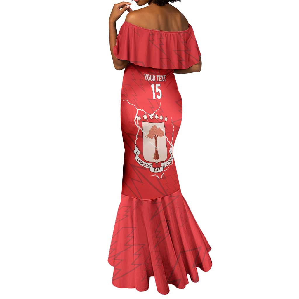 Custom Equatorial Guinea Football Mermaid Dress Go Champions - Red Version