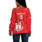 Custom Equatorial Guinea Football Off Shoulder Sweater Go Champions - Red Version