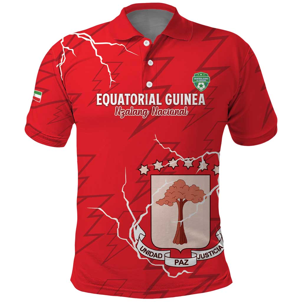 Custom Equatorial Guinea Football Polo Shirt Go Champions - Red Version