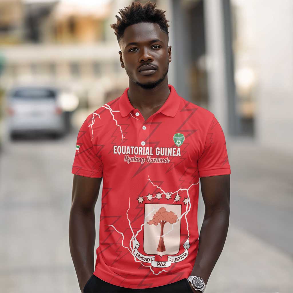 Custom Equatorial Guinea Football Polo Shirt Go Champions - Red Version