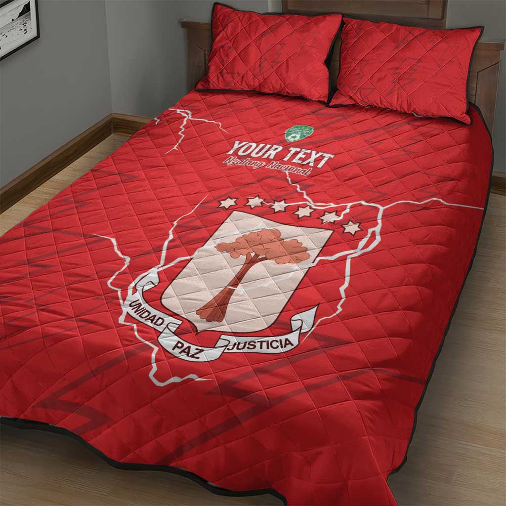 Custom Equatorial Guinea Football Quilt Bed Set Go Champions - Red Version