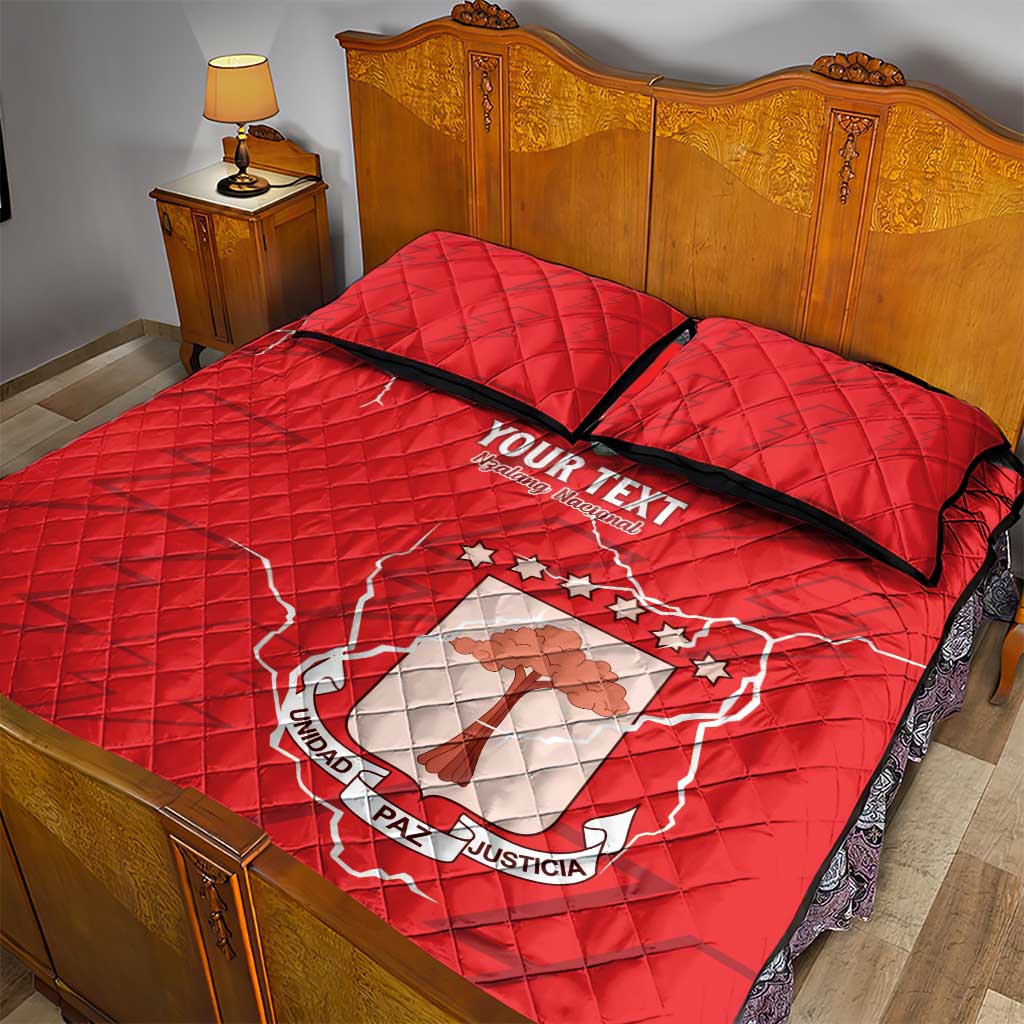 Custom Equatorial Guinea Football Quilt Bed Set Go Champions - Red Version