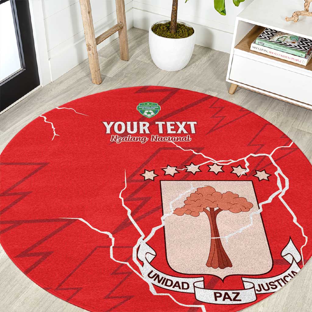 Custom Equatorial Guinea Football Round Carpet Go Champions - Red Version