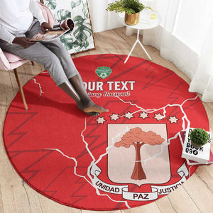 Custom Equatorial Guinea Football Round Carpet Go Champions - Red Version