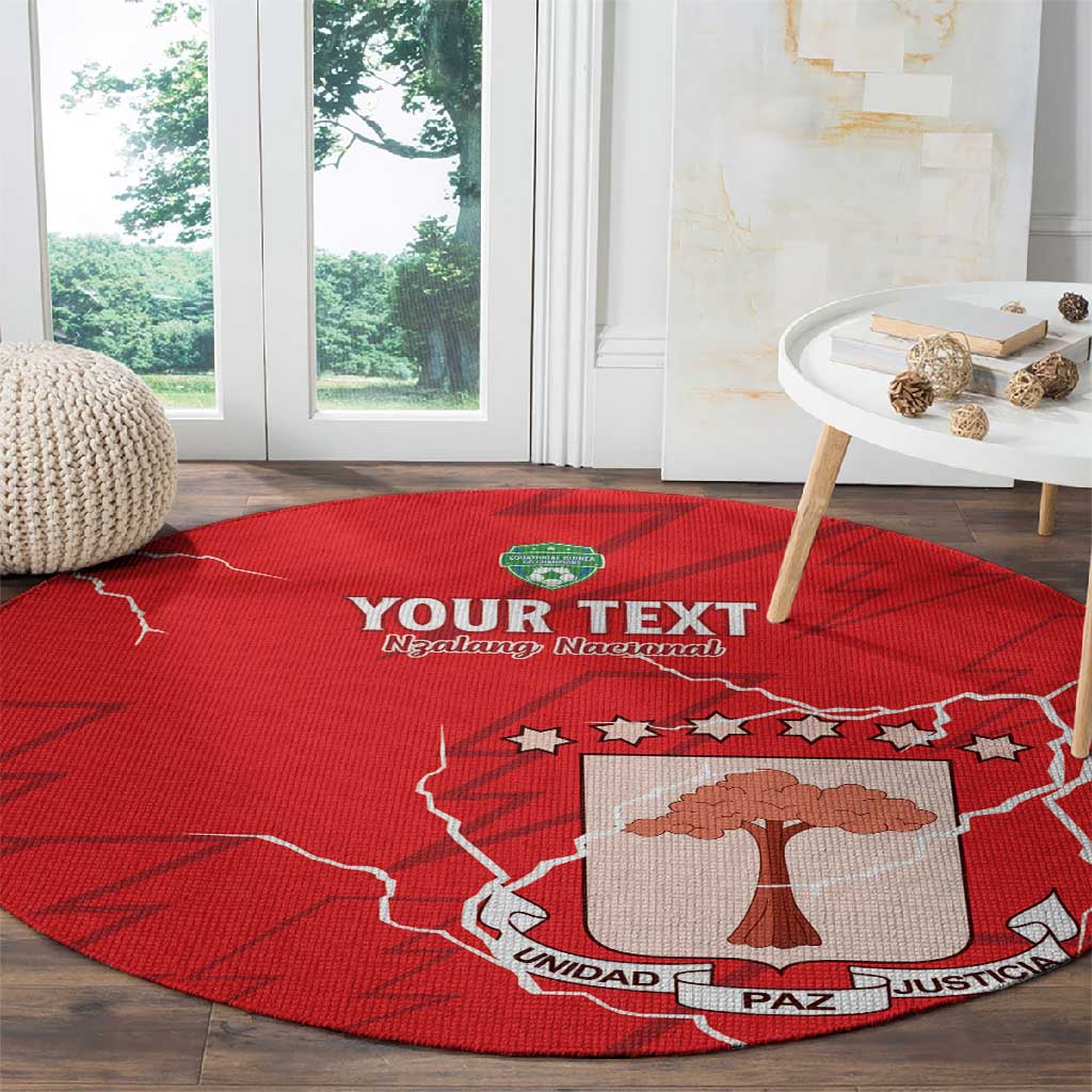 Custom Equatorial Guinea Football Round Carpet Go Champions - Red Version