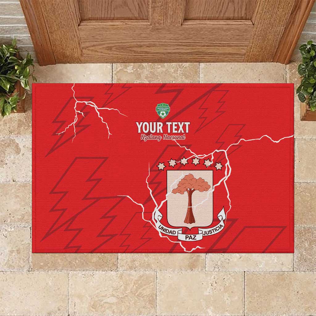 Custom Equatorial Guinea Football Rubber Doormat Go Champions - Red Version