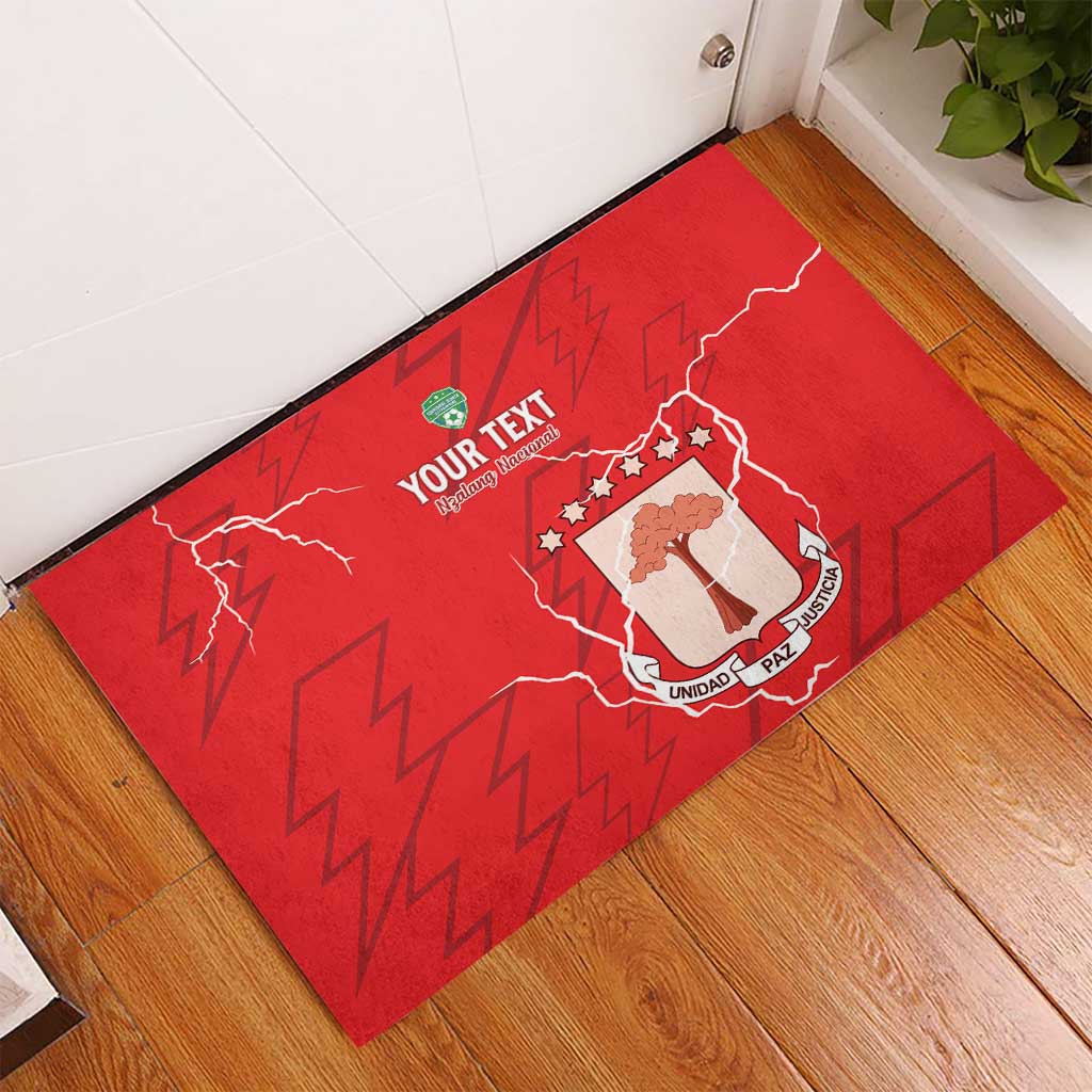 Custom Equatorial Guinea Football Rubber Doormat Go Champions - Red Version