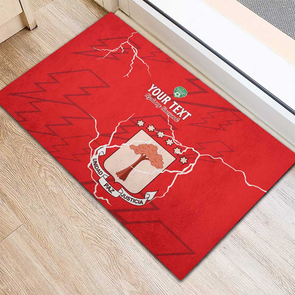 Custom Equatorial Guinea Football Rubber Doormat Go Champions - Red Version