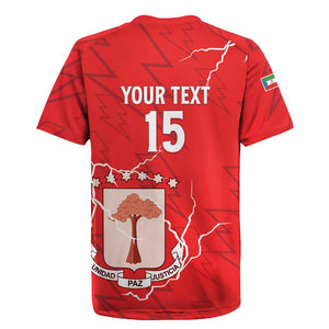 Custom Equatorial Guinea Football Rugby Jersey Go Champions - Red Version