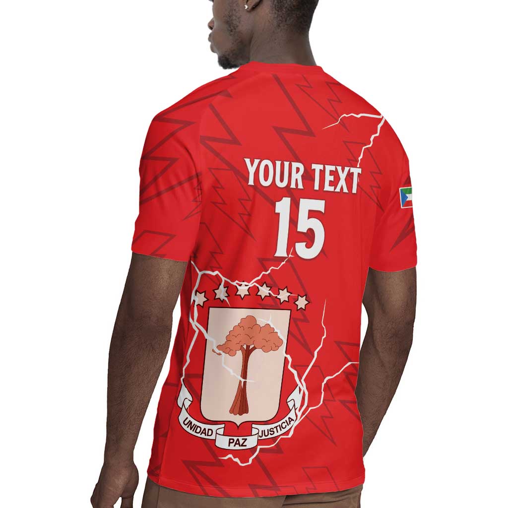 Custom Equatorial Guinea Football Rugby Jersey Go Champions - Red Version
