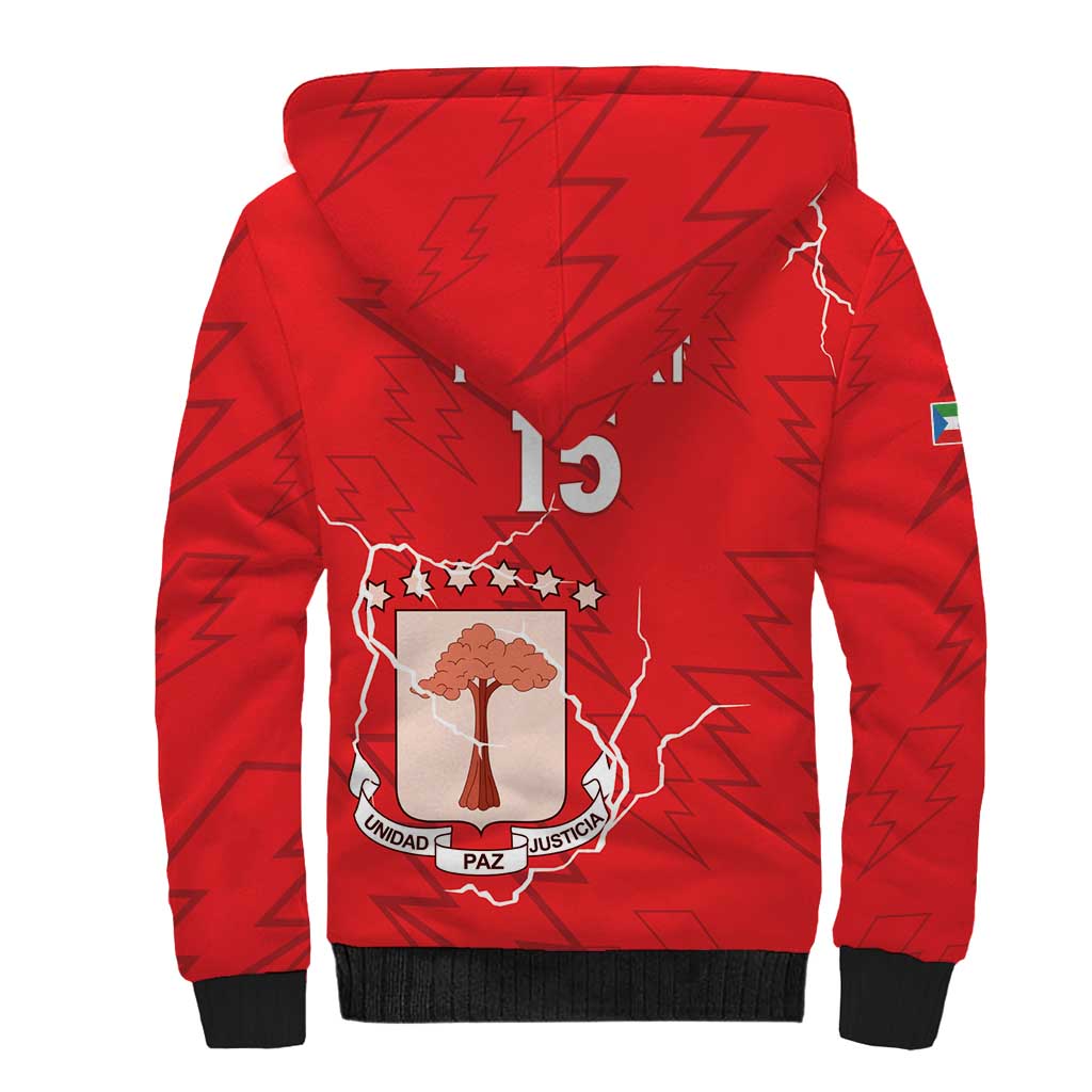 Custom Equatorial Guinea Football Sherpa Hoodie Go Champions - Red Version