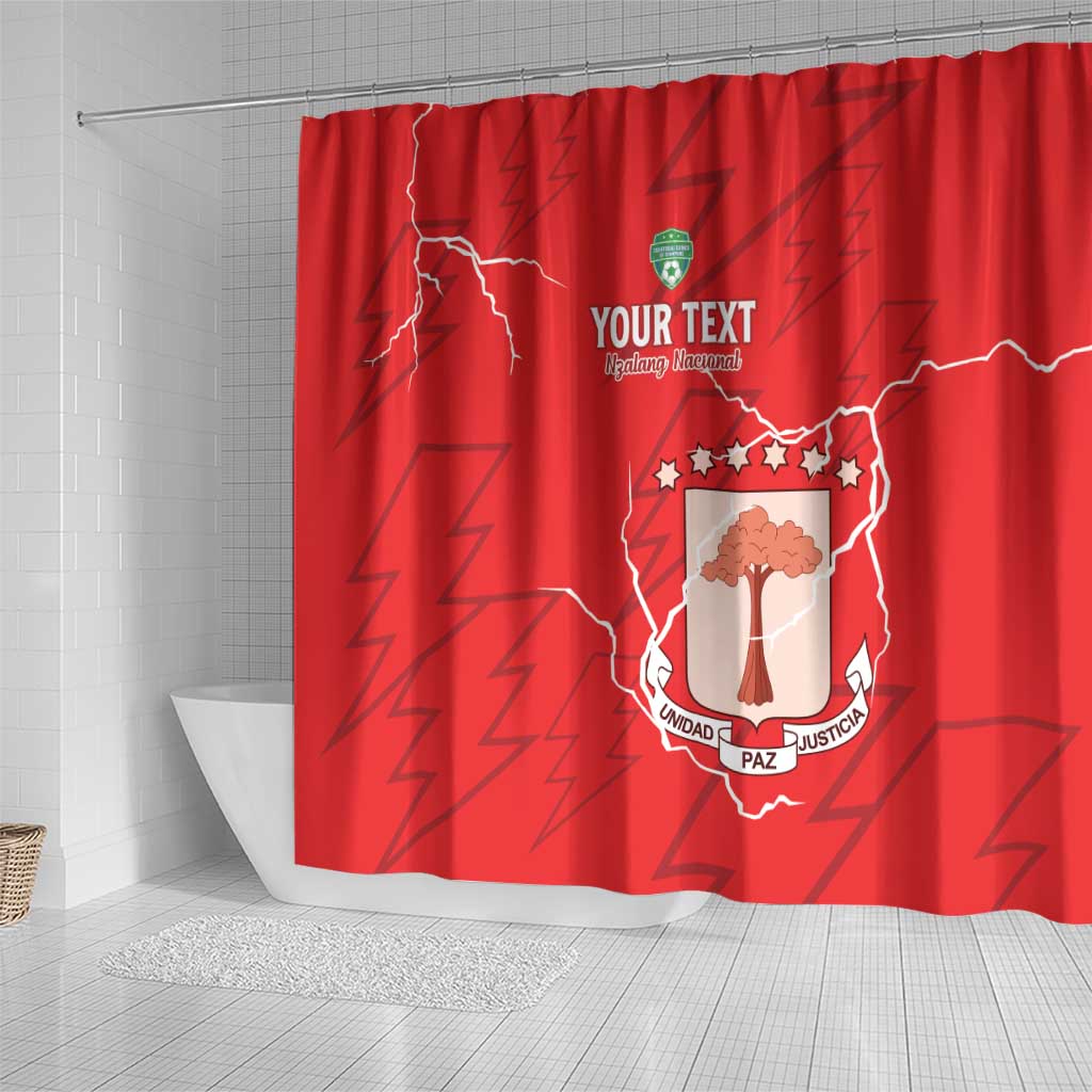 Custom Equatorial Guinea Football Shower Curtain Go Champions - Red Version