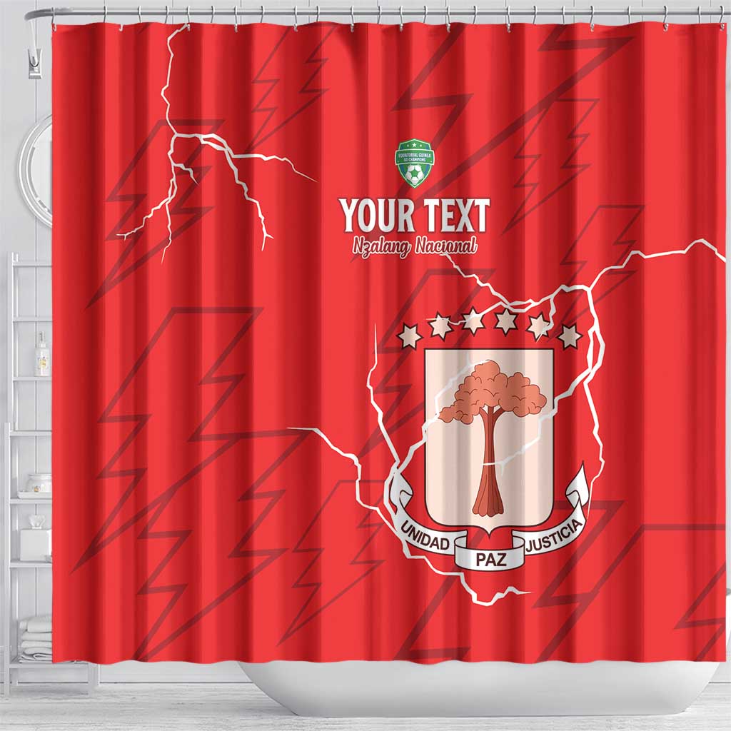 Custom Equatorial Guinea Football Shower Curtain Go Champions - Red Version
