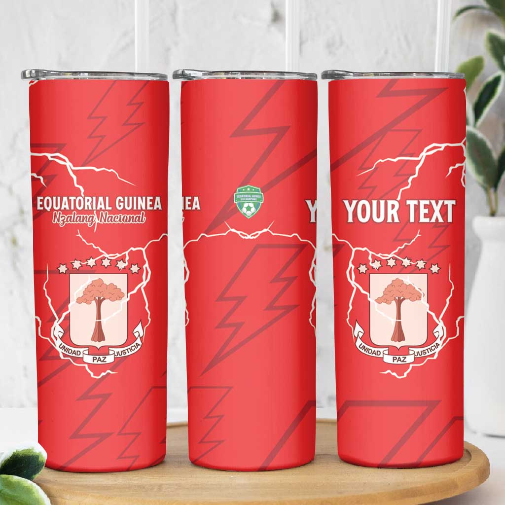 Custom Equatorial Guinea Football Skinny Tumbler Go Champions - Red Version