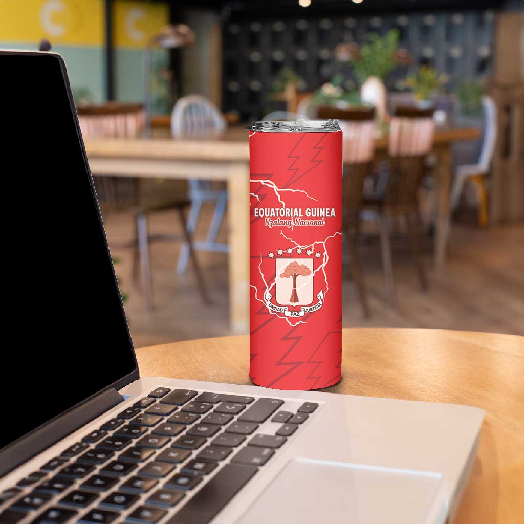 Custom Equatorial Guinea Football Skinny Tumbler Go Champions - Red Version